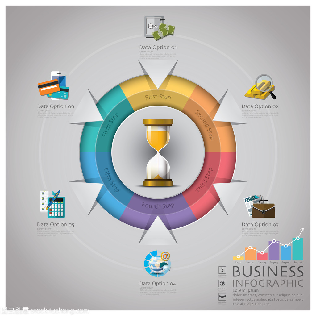 沙漏金钱与金融业务 信息图表解析